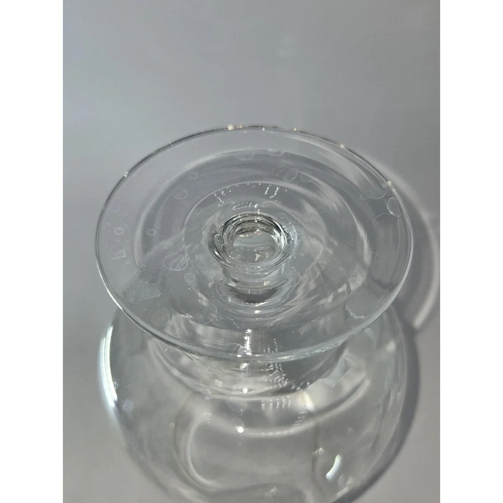 Vintage Pinched Spout Brandy‎ Snifter Glass Etched Hearts